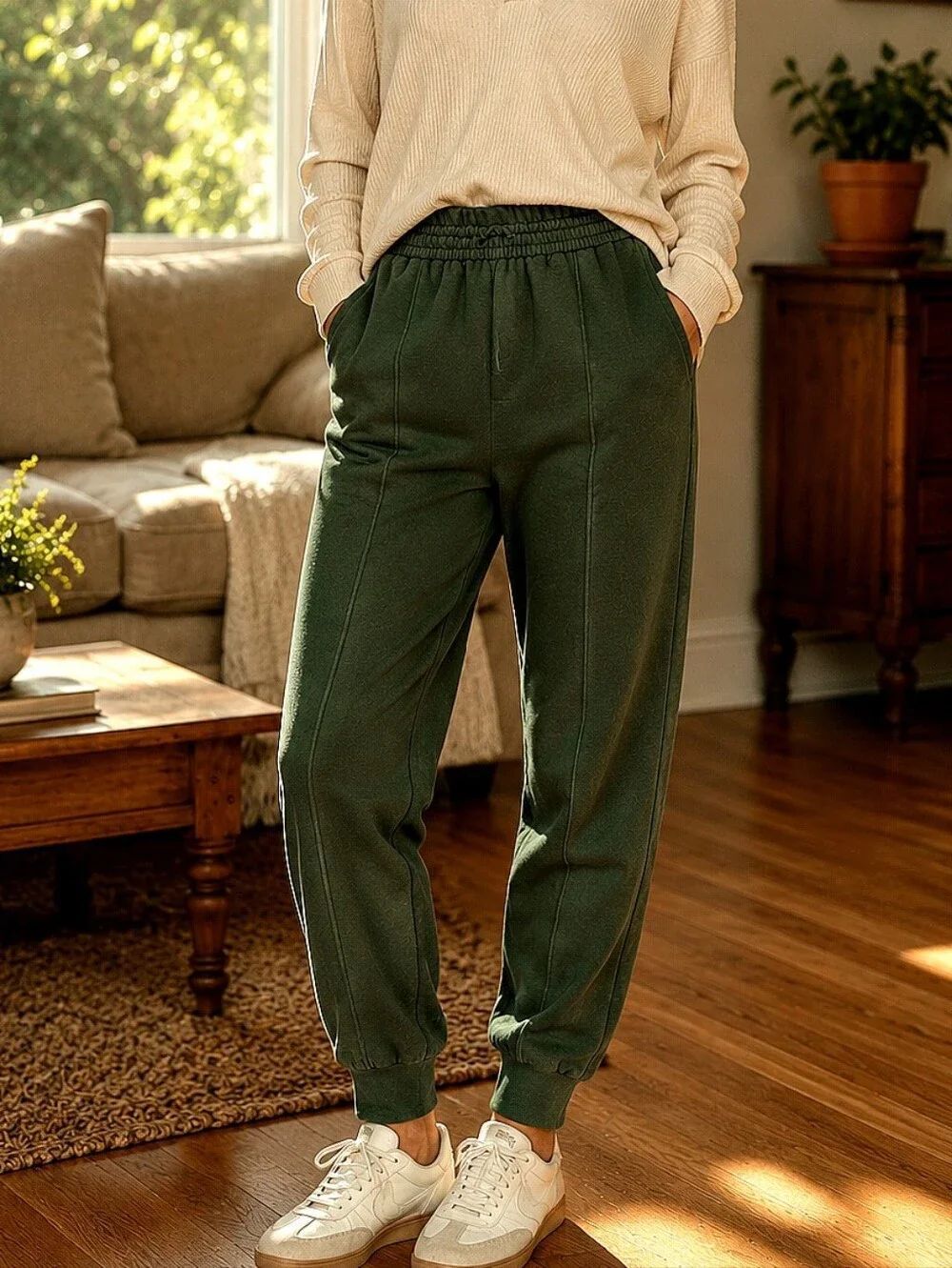 Vs PINK Forest Green Elastic Waist Joggers